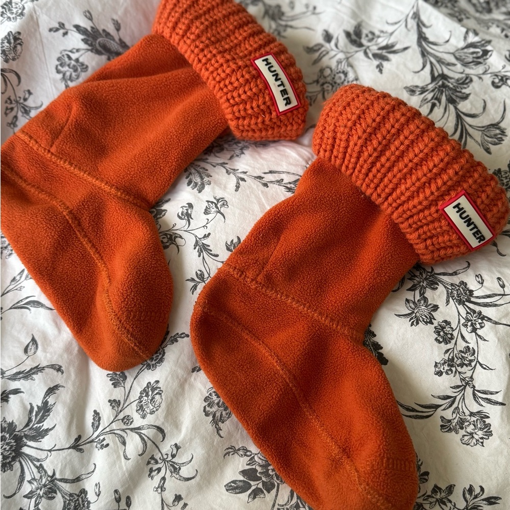 Hunter Vibrant Orange Knit Cuff Socks